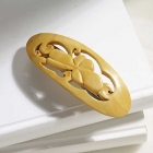 Barrette arabesque encadrée  buis japonais　ovale　B